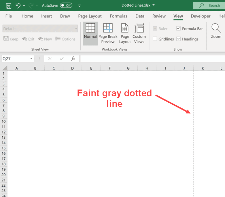 remove blue lines in excel for mac